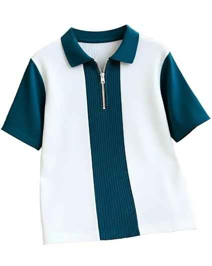 AUSK Men's Textured Vertical Striped Knit Polo T-Shirt | Half Sleeve Zipper Neck
